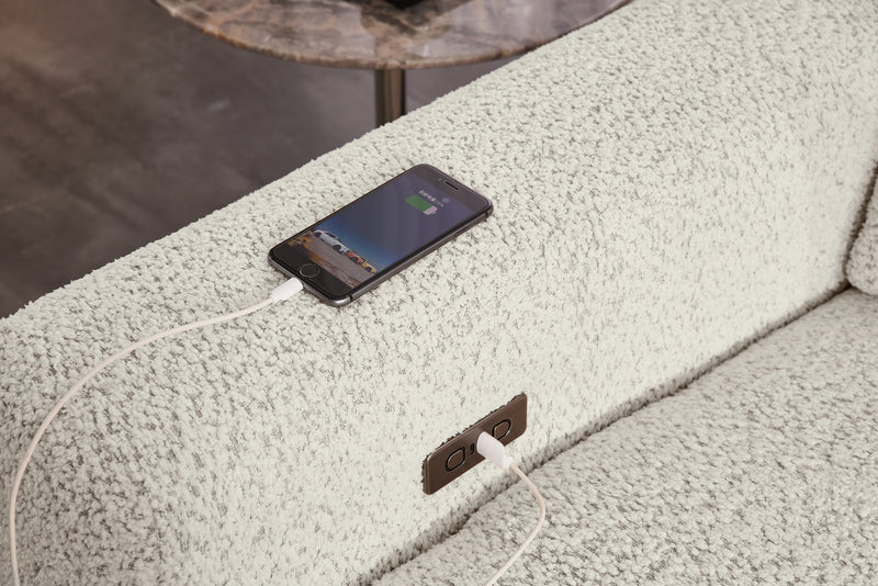 Scott Living Elevate Modular 7-Piece Right-Facing Chenille Fabric Power Sliding Sectional with Storage - Beige