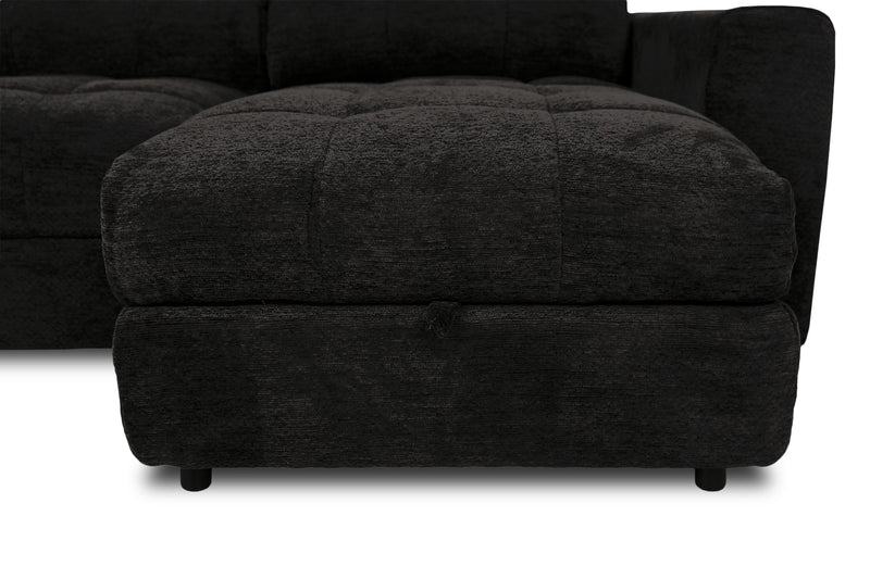 Scott Living Elevate Modular 3-Piece Right-Facing Chenille Fabric Power Reclining and Sliding Sectional - Ebony