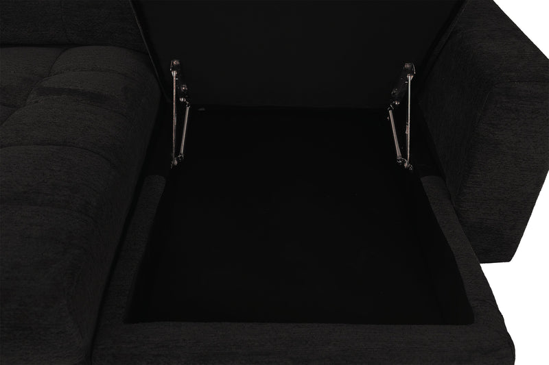 Scott Living Elevate Modular 4-Piece Chenille Fabric Power Sliding Sectional with Two Storage Chaises - Ebony