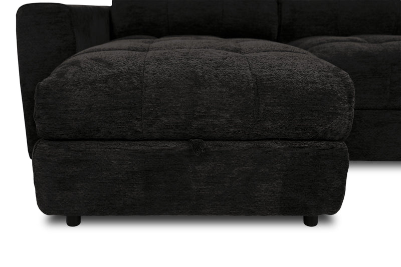 Scott Living Elevate Modular 7-Piece Left-Facing Chenille Fabric Power Reclining and Sliding Sectional - Ebony