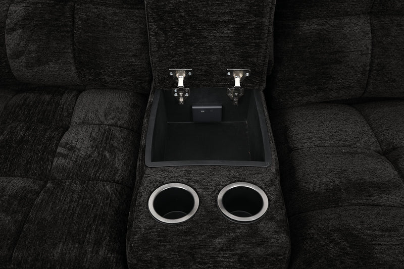 Scott Living Elevate Modular 7-Piece Left-Facing Chenille Fabric Power Reclining and Sliding Sectional - Ebony