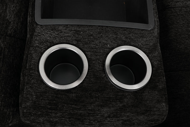 Scott Living Elevate Modular 7-Piece Left-Facing Chenille Fabric Power Reclining and Sliding Sectional - Ebony