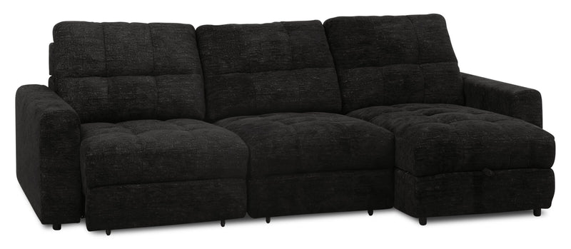 Scott Living Elevate Modular 3-Piece Right-Facing Chenille Fabric Power Reclining Sectional – Ebony