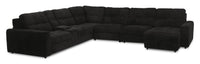Scott Living Elevate Modular 7-Piece Right-Facing Chenille Fabric Power Reclining and Sliding Sectional - Ebony 