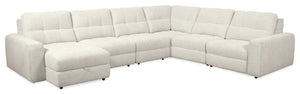 Scott Living Elevate Modular 6-Piece Left-Facing Chenille Fabric Power Reclining and Sliding Sectional - Beige