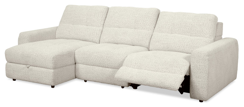 Scott Living Elevate Modular 3-Piece Left-Facing Chenille Fabric Power Reclining and Sliding Sectional - Beige