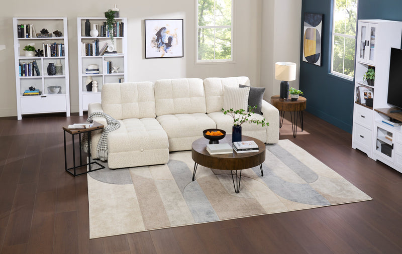 Scott Living Elevate Modular 3-Piece Left-Facing Chenille Fabric Power Reclining and Sliding Sectional - Beige