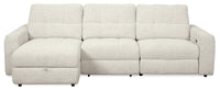 Scott Living Elevate Modular 3-Piece Left-Facing Chenille Fabric Power Reclining and Sliding Sectional - Beige 