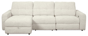 Scott Living Elevate Modular 3-Piece Left-Facing Chenille Fabric Power Sliding Sectional - Beige