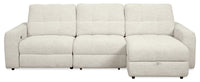 Scott Living Elevate Modular 3-Piece Right-Facing Chenille Fabric Power Sliding Sectional - Beige 