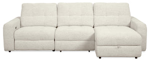 Scott Living Elevate Modular 3-Piece Right-Facing Chenille Fabric Power Sliding Sectional - Beige