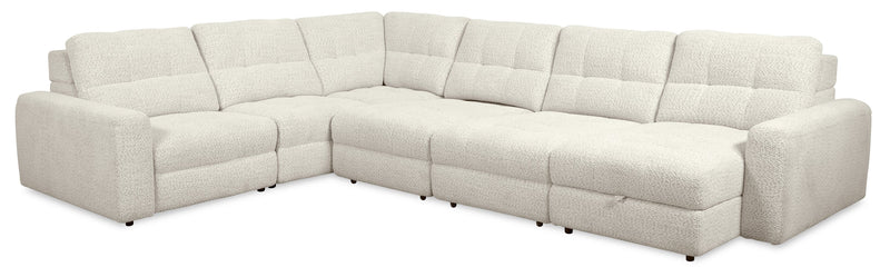 Scott Living Elevate Modular 6-Piece Right-Facing Chenille Fabric Power Reclining and Sliding Sectional - Beige