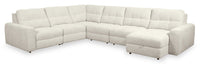 Scott Living Elevate Modular 6-Piece Right-Facing Chenille Fabric Power Reclining and Sliding Sectional - Beige 