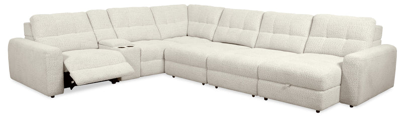 Scott Living Elevate Modular 7-Piece Right-Facing Chenille Fabric Power Reclining and Sliding Sectional - Beige