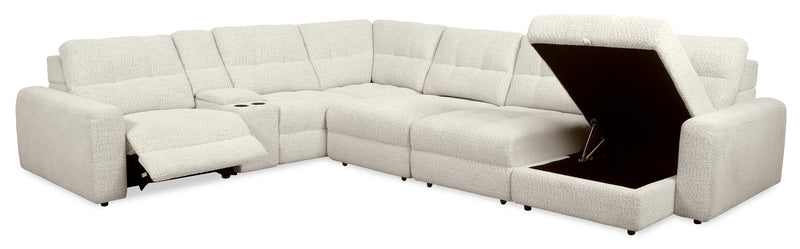 Scott Living Elevate Modular 7-Piece Right-Facing Chenille Fabric Power Reclining and Sliding Sectional - Beige