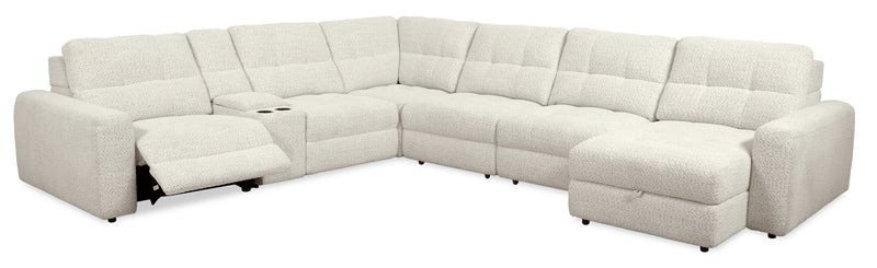 Scott Living Elevate Modular 7-Piece Right-Facing Chenille Fabric Power Reclining and Sliding Sectional - Beige
