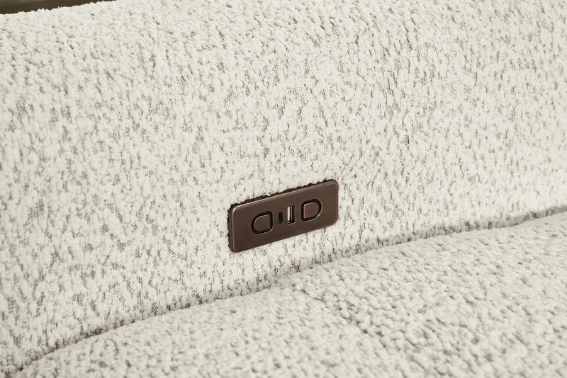 Scott Living Elevate Modular 82\" Chenille Fabric Loveseat with Power Sliding - Beige