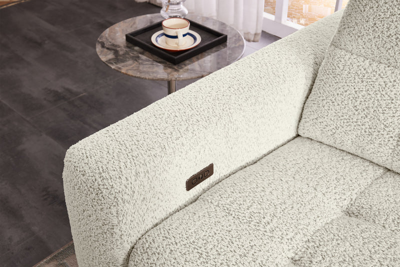 Scott Living Elevate Modular 82\" Chenille Fabric Loveseat with Power Sliding - Beige