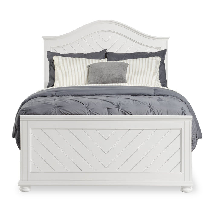 Ella 5pc Bedroom Set with Panel Bed, Dresser & Mirror, White  - Full Size