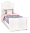 ["Ella Panel Bed with Headboard & Frame for Kids, Chevron Pattern, White - Twin Size"]