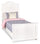 ["Ella Panel Bed with Headboard & Frame for Kids, Chevron Pattern, White - Twin Size"]