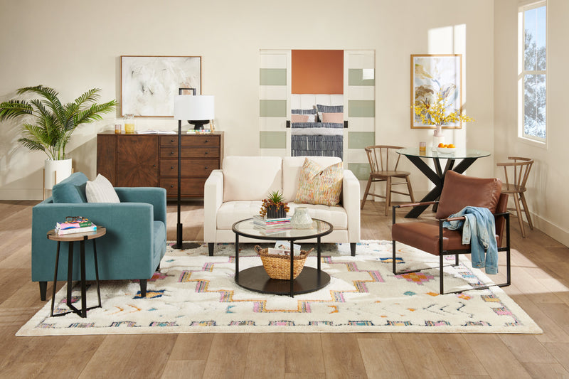 Ellis Multi-Colour Geometric Shag Area Rug - 7'11\" x 10'10\"