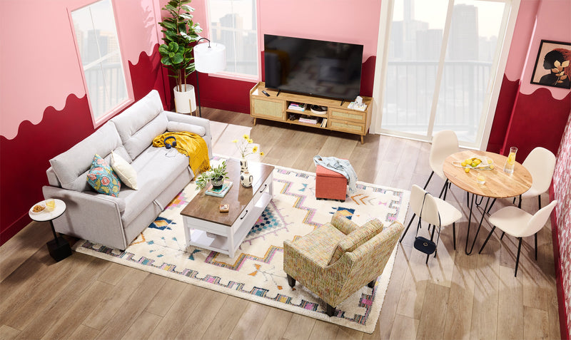 Ellis Multi-Colour Geometric Shag Area Rug - 7'11\" x 10'10\"