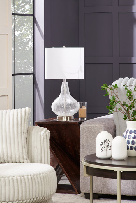 Kort & Co. Elsie 25\" Clear Glass Table Lamp with USB+C port