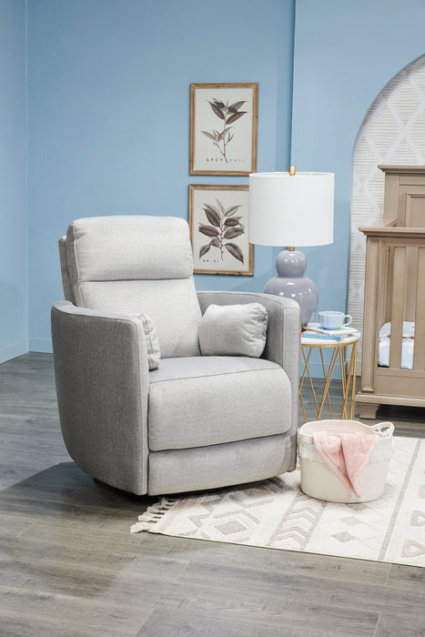 Ember 36\" Fabric Swivel Glider Reclining Chair - Silver Cotton