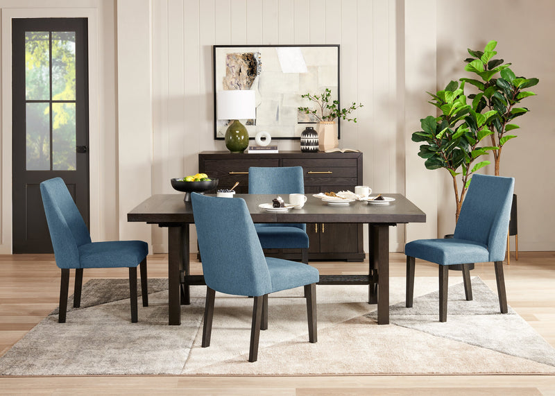 Emery Dining Chair with Polyester Fabric - Blue