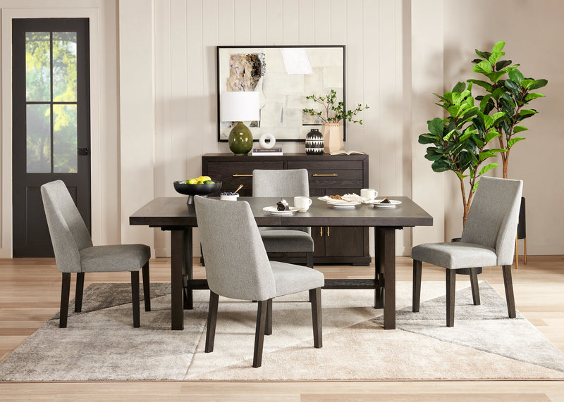 Emery Dining Chair with Polyester Fabric - Charcoal