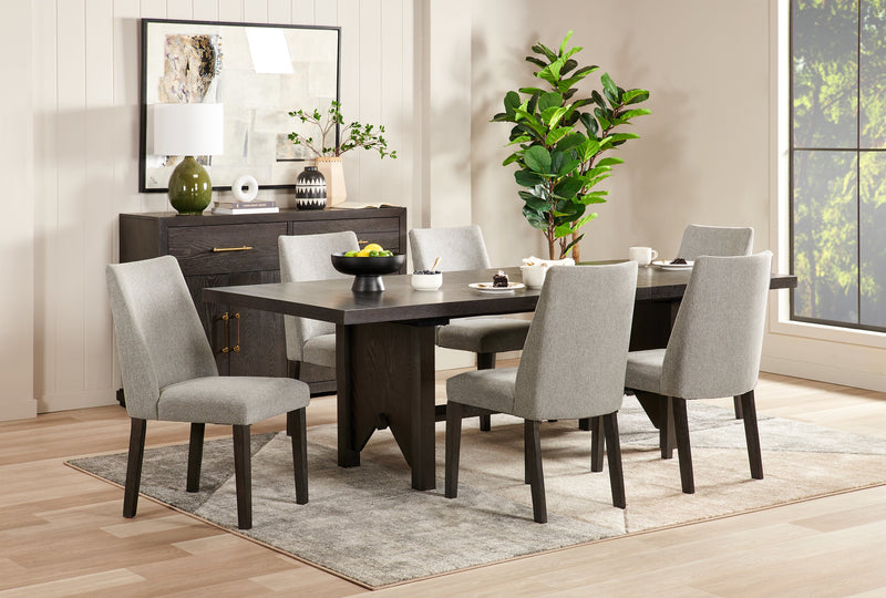 Emery Dining Chair with Polyester Fabric - Charcoal