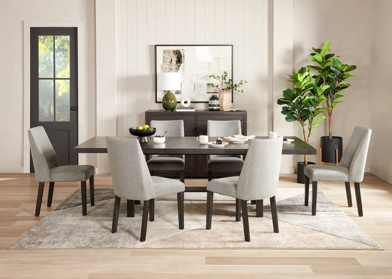 Emery Dining Chair with Polyester Fabric - Charcoal