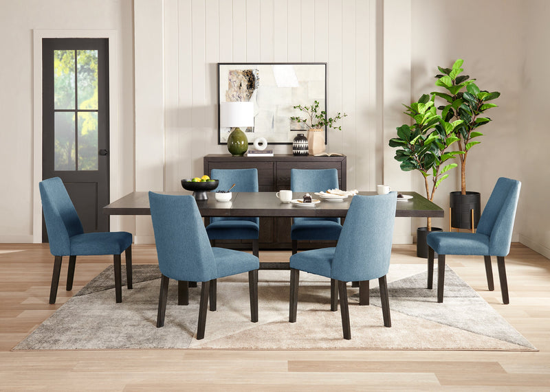 Emery Dining Table with 72-96\"W Extension, Wood - Black