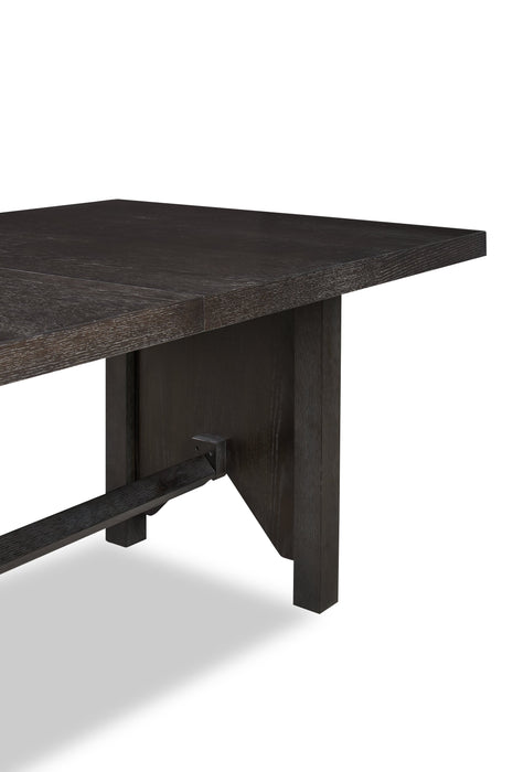 Emery Dining Table with 72-96\"W Extension, Wood - Black