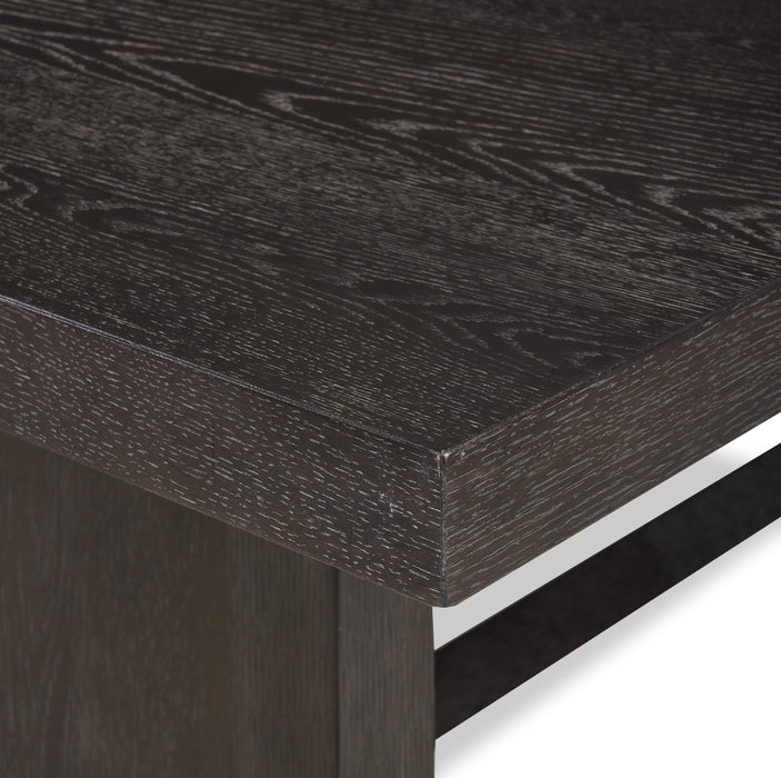 Emery Dining Table with 72-96\"W Extension, Wood - Black