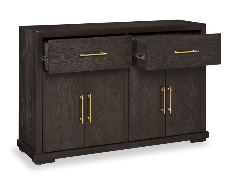 Emery Dining Server with Drawers, Storage & Built-In Wine Racks, 60\"W - Black