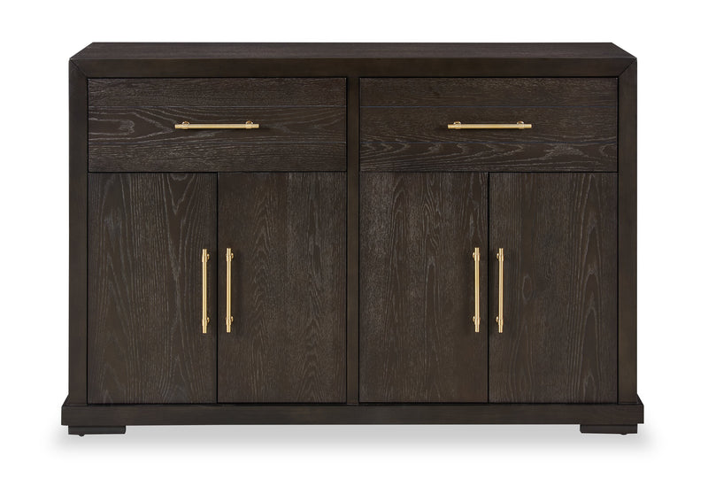 Emery Dining Server with Drawers, Storage & Built-In Wine Racks, 60\"W - Black