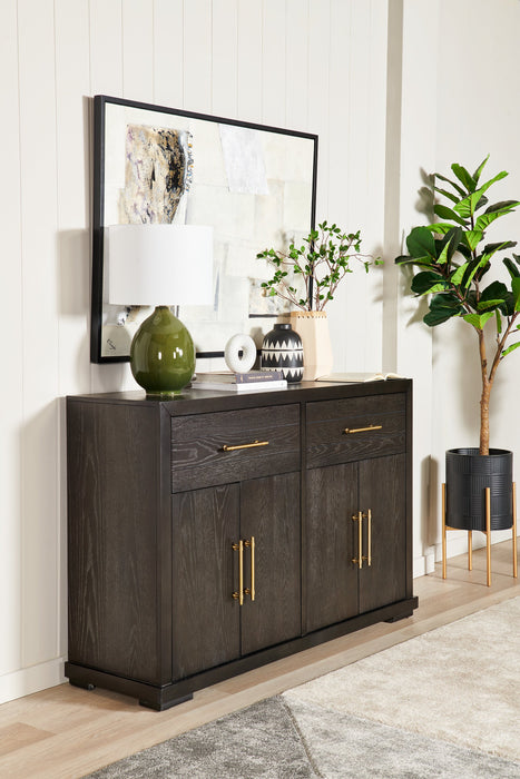 Emery Dining Server with Drawers, Storage & Built-In Wine Racks, 60\"W - Black