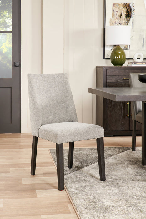 Emery Dining Chair with Polyester Fabric - Grey