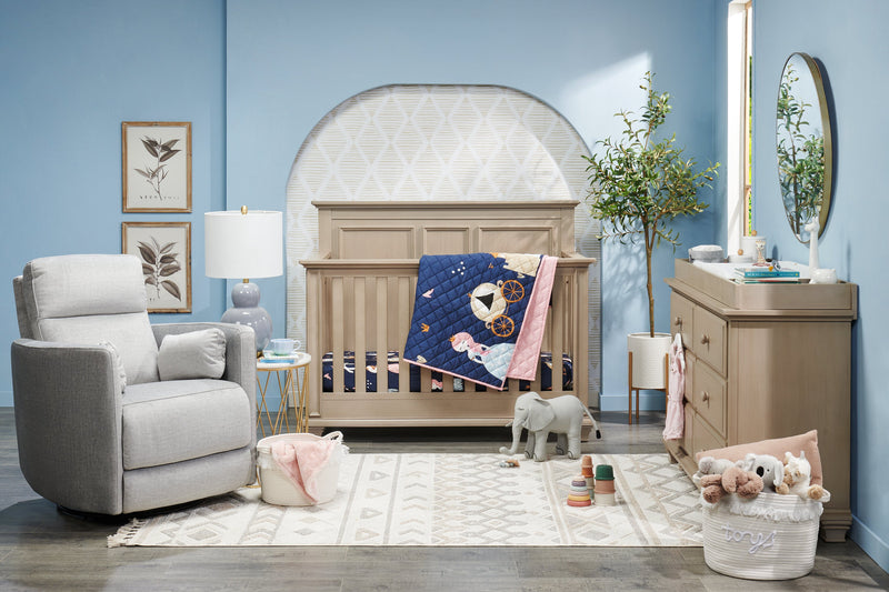 Emmy 3-Piece Crib Bedding Set - Navy and Pink