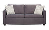 Made in Canada Everlee 76.5\" Microsuede Queen-Size Sofa Bed with Memory Foam and Two Accent Pillows - Grey