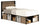Everley Platform Bed Set with Panel Headboard, Built-in Storage & Baskets, Two-Tone - Twin Size