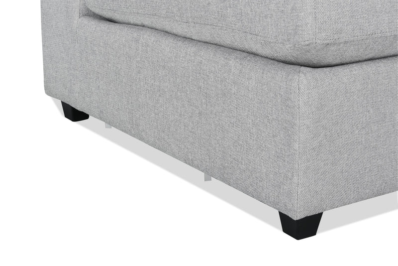 Scott Living Evolve Modular 5-Piece Linen-Look Fabric Sectional with Feather Down Cushions - Grey