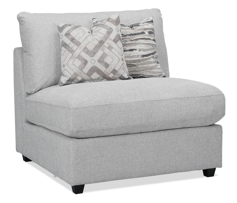 Scott Living Evolve Modular 5-Piece Linen-Look Fabric Sectional with Feather Down Cushions - Grey