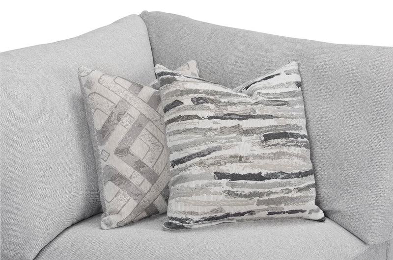 Scott Living Evolve Modular 4-Piece Linen-Look Fabric Sectional with Ottoman and Feather Down Cushions - Grey