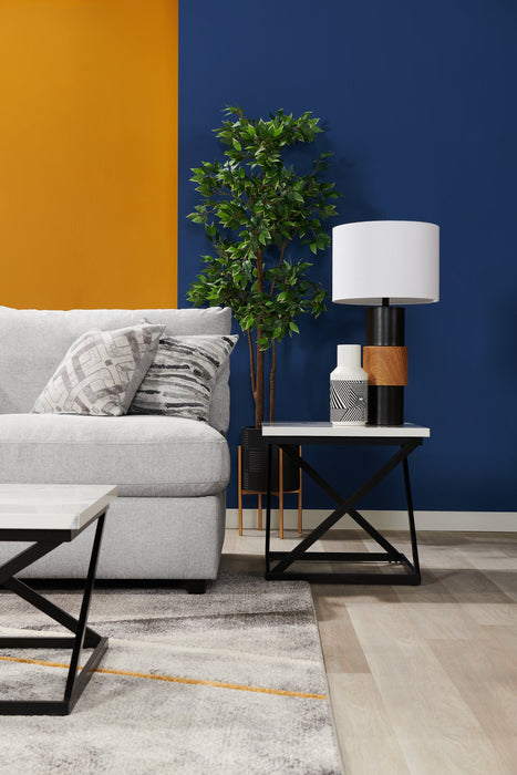 Scott Living Evolve Modular 39.5\" Linen-Look Fabric Armless Chair with Feather Down Cushions - Grey