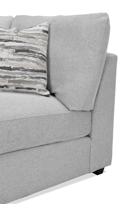 Scott Living Evolve Modular 39.5\" Linen-Look Fabric Corner Chair with Feather Down Cushions - Grey