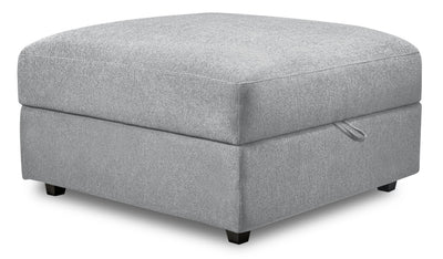 Scott Living Evolve Modular 39.5" Linen-Look Fabric Storage Ottoman with Feather Down Cushion - Grey | Pouf de rangement modulaire Evolve de Scott Living de 39,5 po en tissu d’apparence lin avec coussin en duvet et plumes - gris