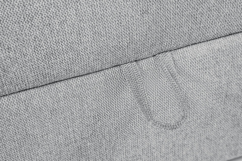 Scott Living Evolve Modular 39.5\" Linen-Look Fabric Storage Ottoman with Feather Down Cushion - Grey